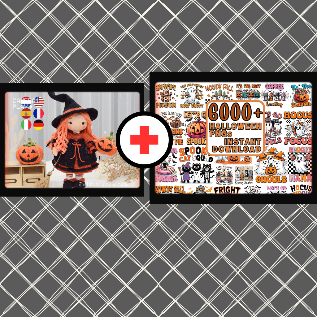 Beatrix Pattern + Halloween PNG Bundle