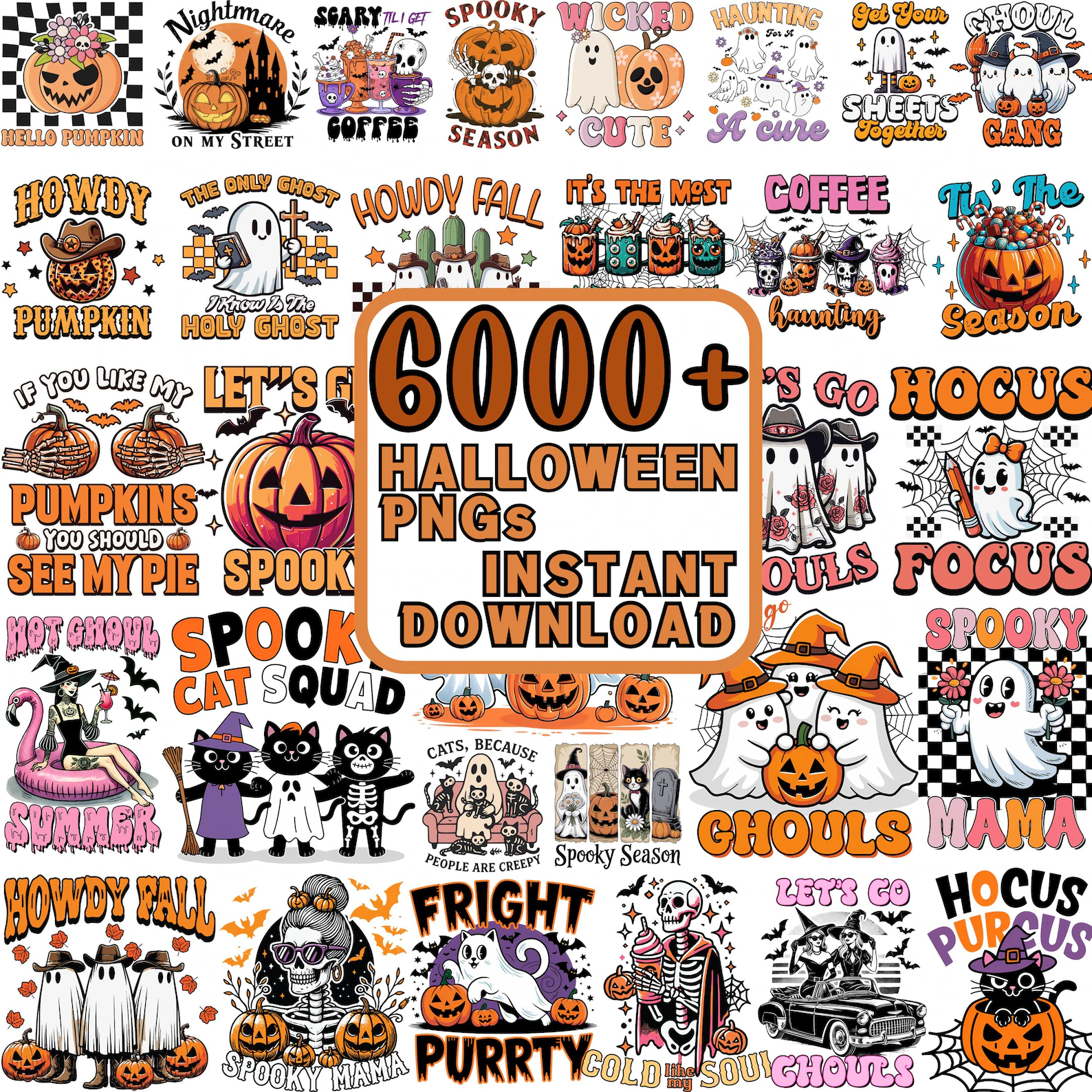 Beatrix Pattern + Halloween PNG Bundle